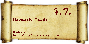 Harmath Tamás névjegykártya